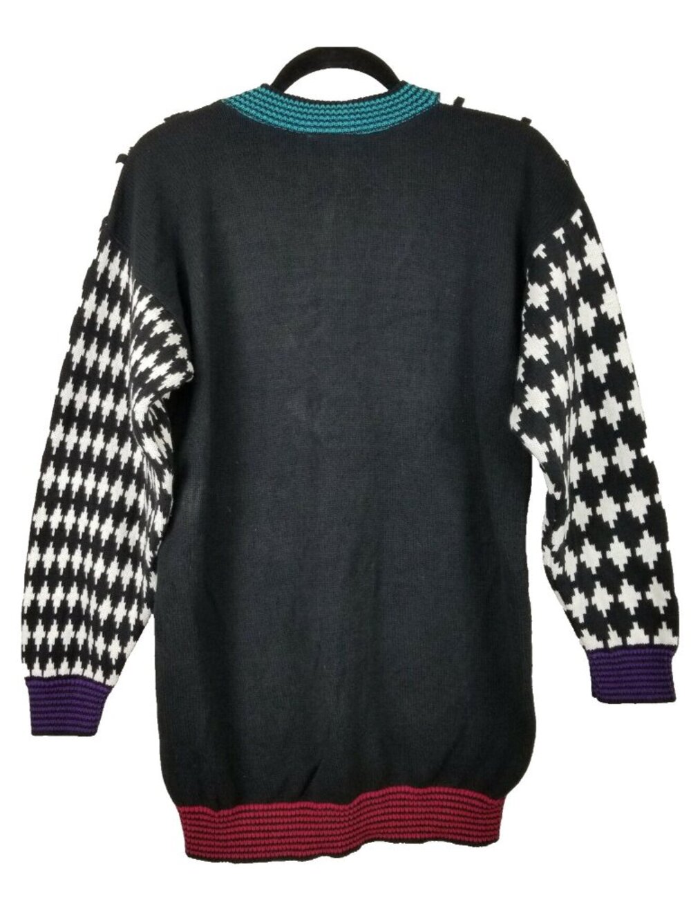 1990's Vintage Knit Kraze by Knit Maven colorful V neck Women sweater size L - Picture 2 of 6